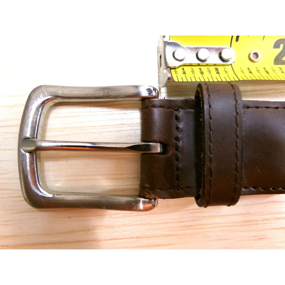 Fossil Men's Braided Leather Belt Brown Size 34 Silver Tone Buckle